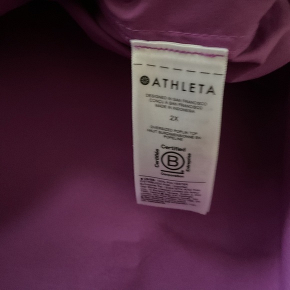 Athleta Performance Oversized Poplin Top in Jazzy Purple Button-Up Shirt Size 2X - Picture 5 of 7